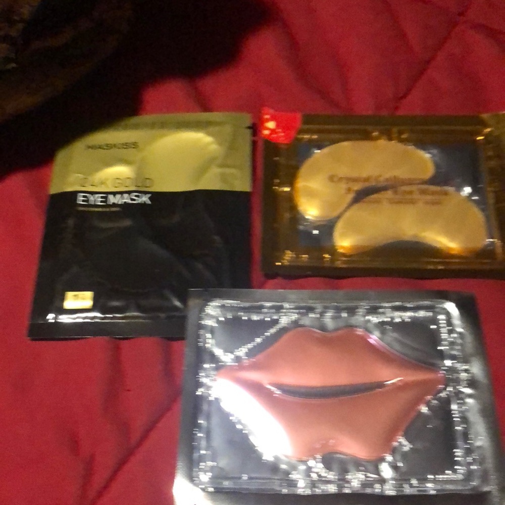 Gold and Pink Eye and Lip Masks